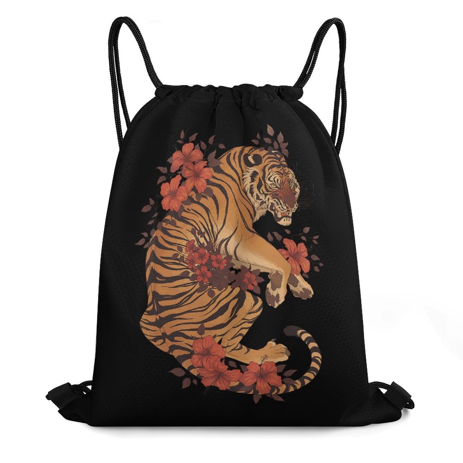 Amazon.co.jp: ジムサック タイガー 虎 花 トラ とら スポーツバッグ